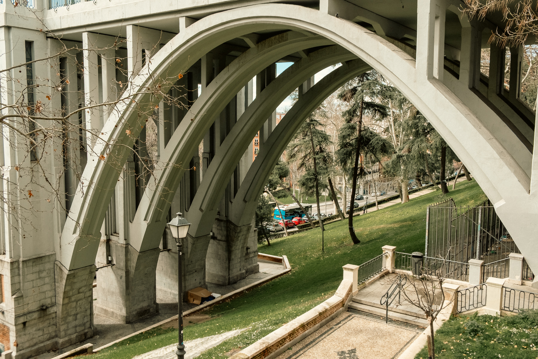 One of the support arches of the Segovia Viaduct.