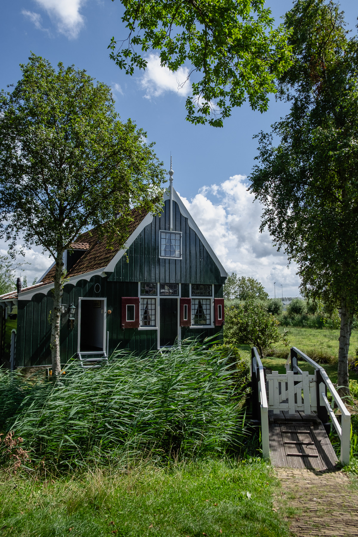 Historic house with a bridge, Zaanse Schans, August 2023.