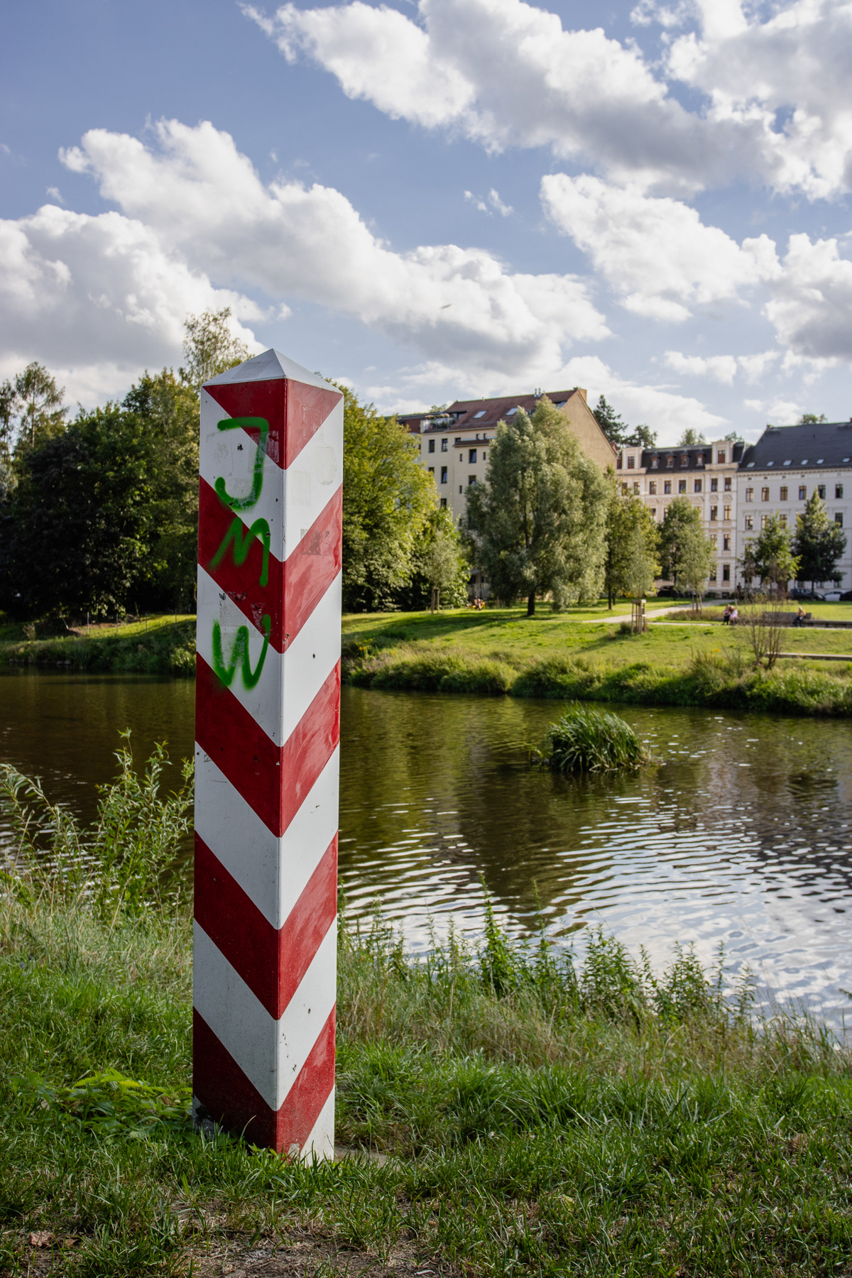 Polish border pole in Zgorzelec.