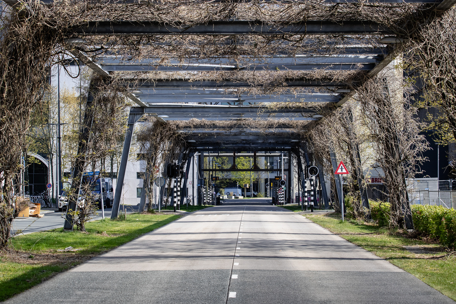 The bus lane into Strijp-S.