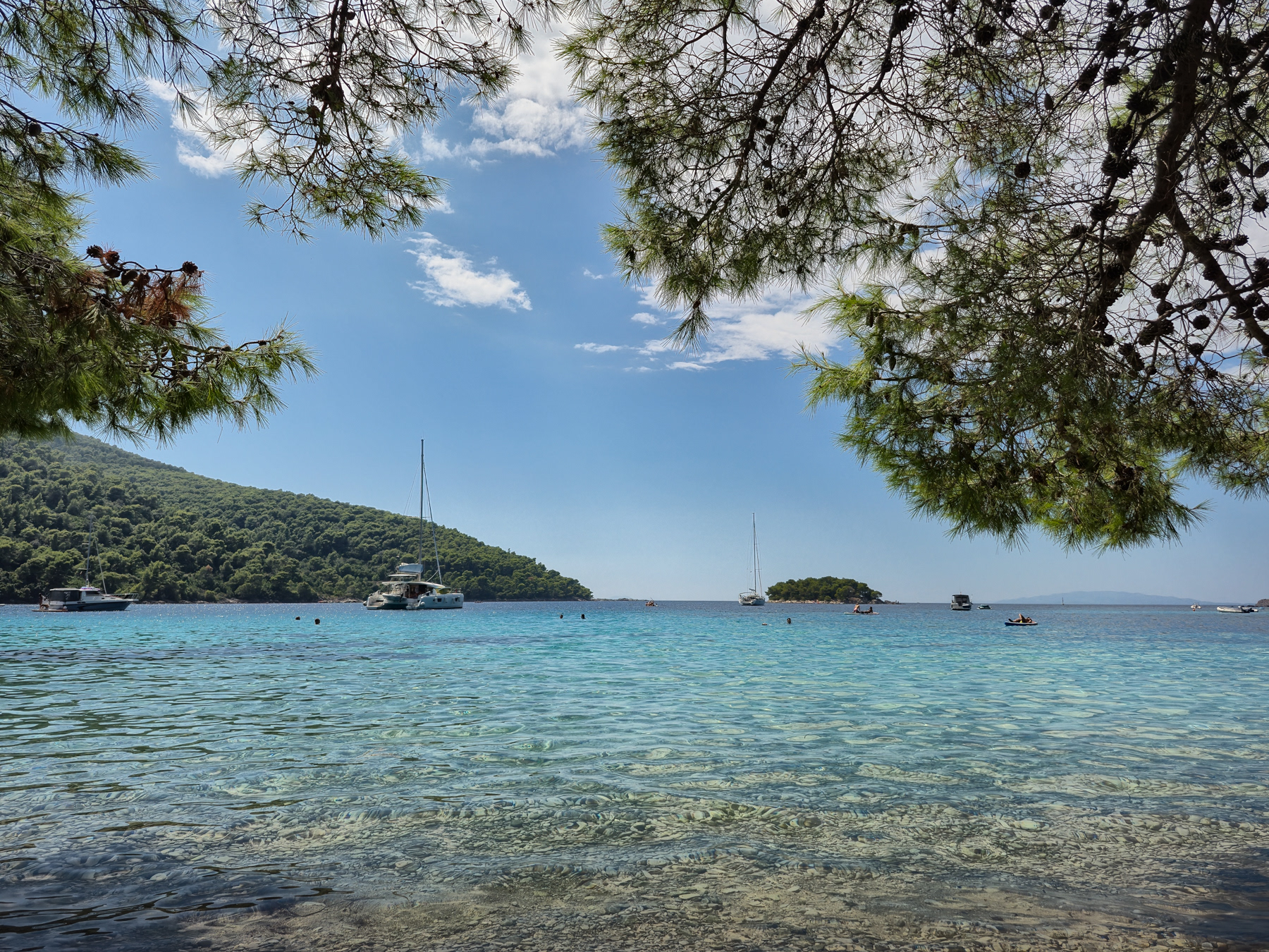 View from one of the small beaches of the Pelješac peninsula, August 2025.