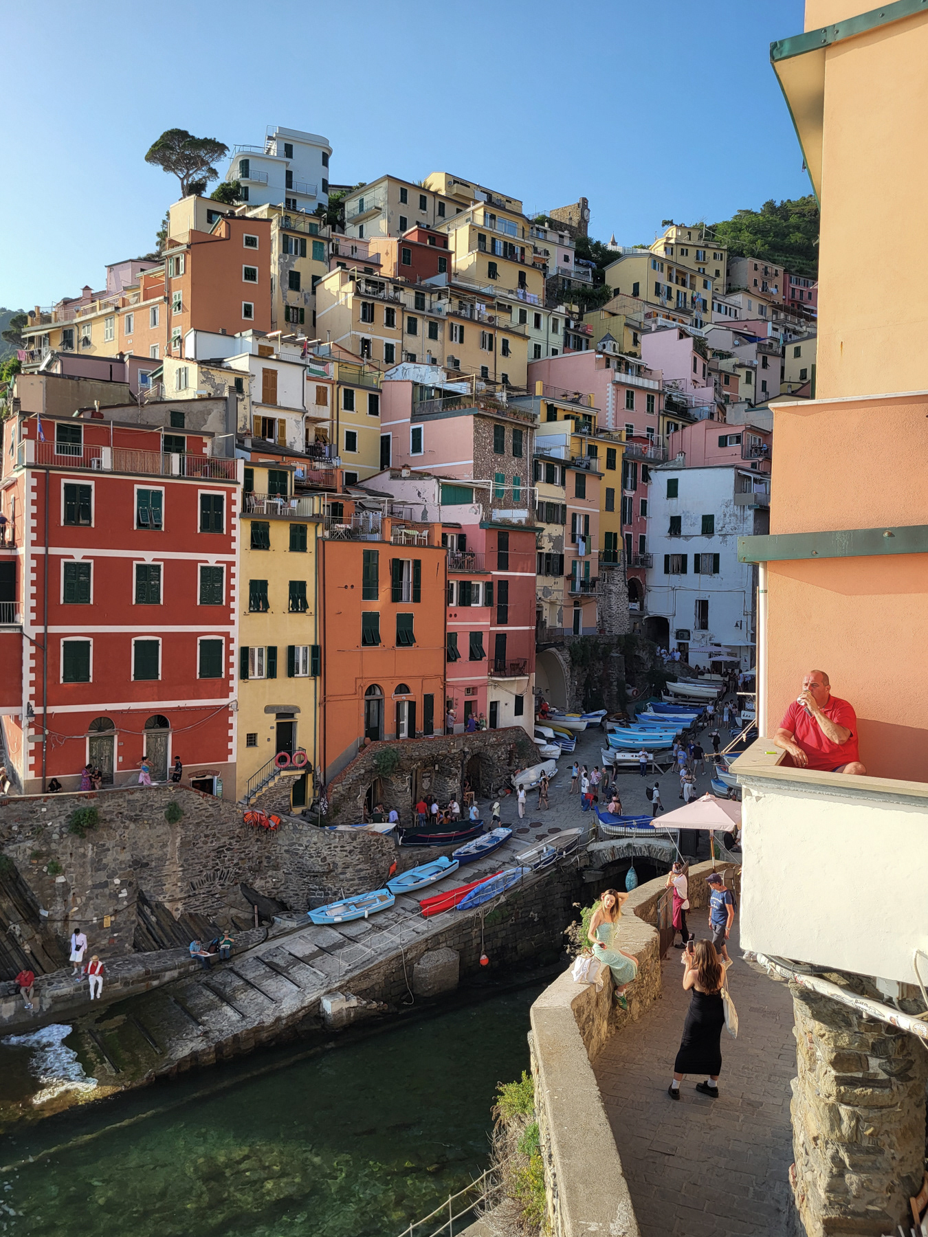 Scenes in the harbour of Riomaggiore.