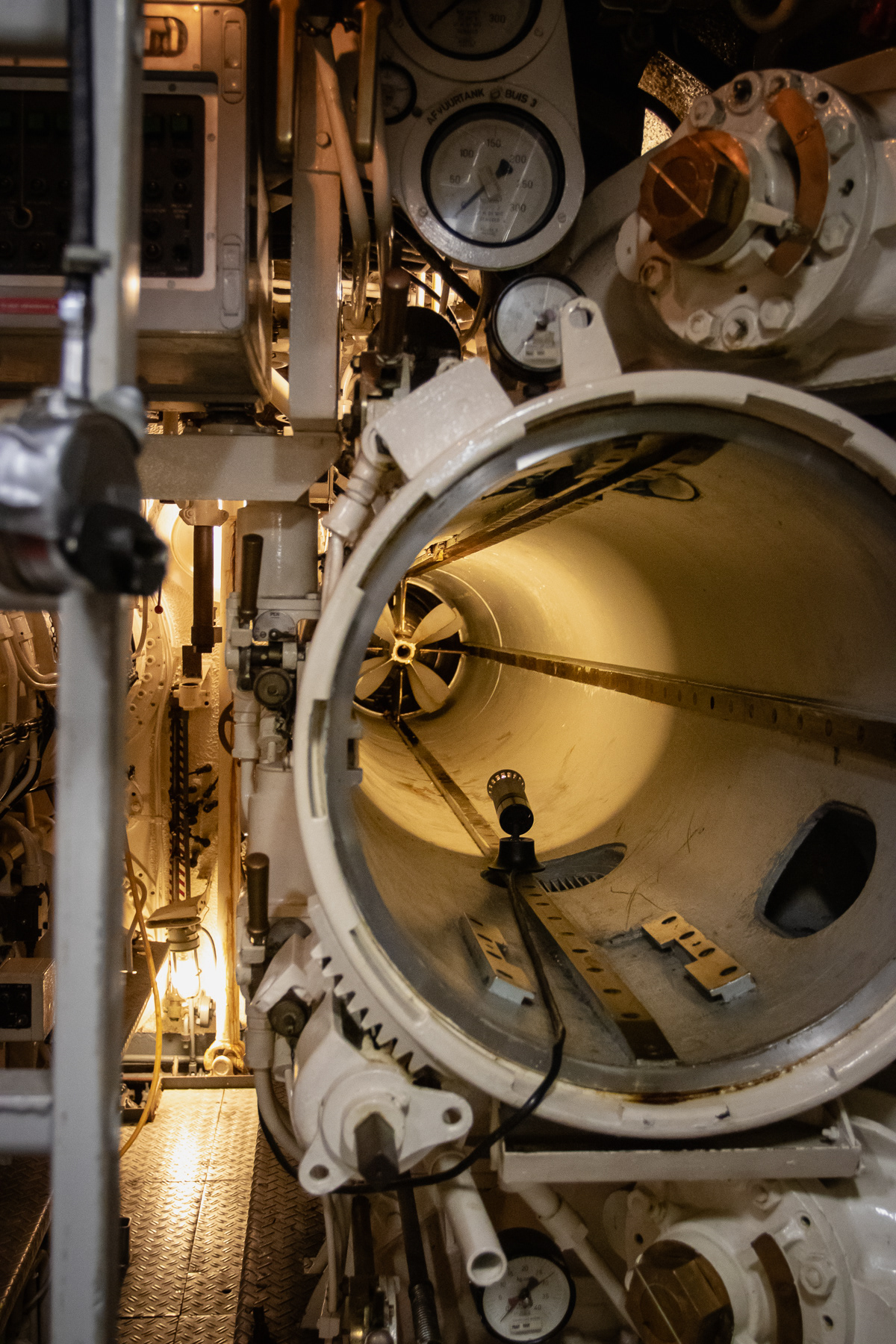 Notice a dummy torpedo at the end of this torpedo tube.