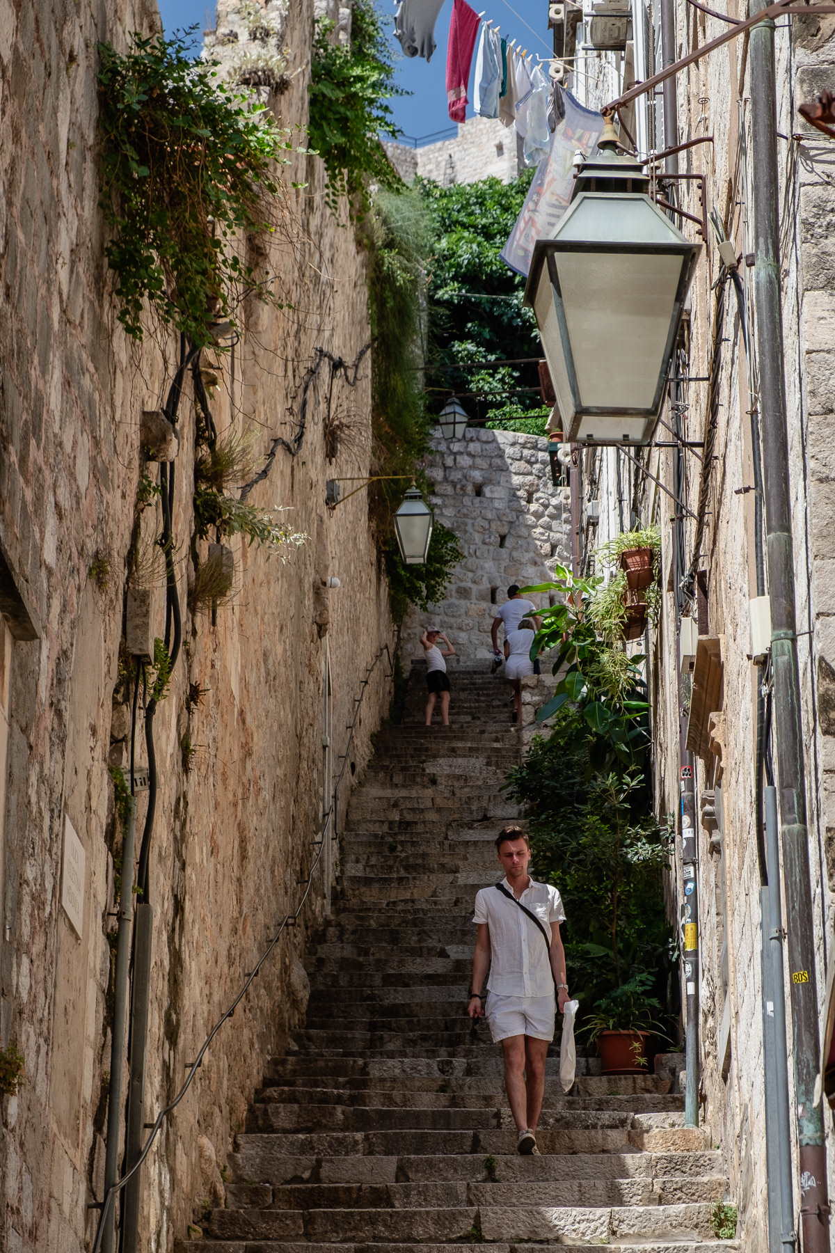 Steps next to the defence wall, July 2023.