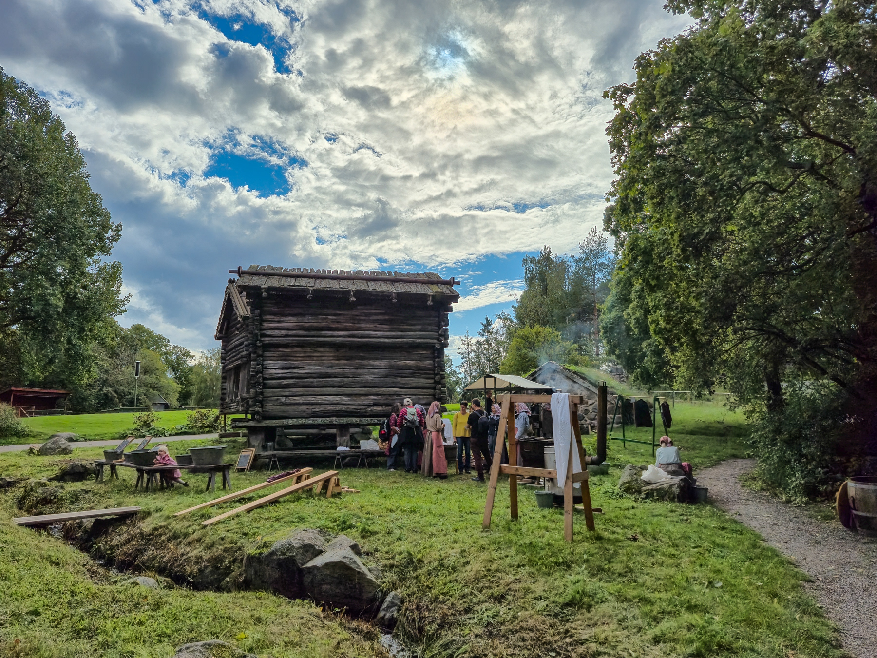 Gathering in 1800s style.