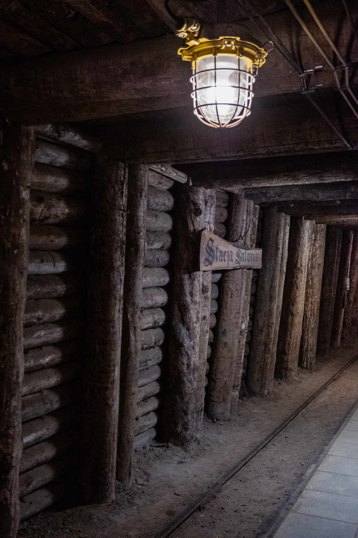Wooden beams keep the tunnels intact