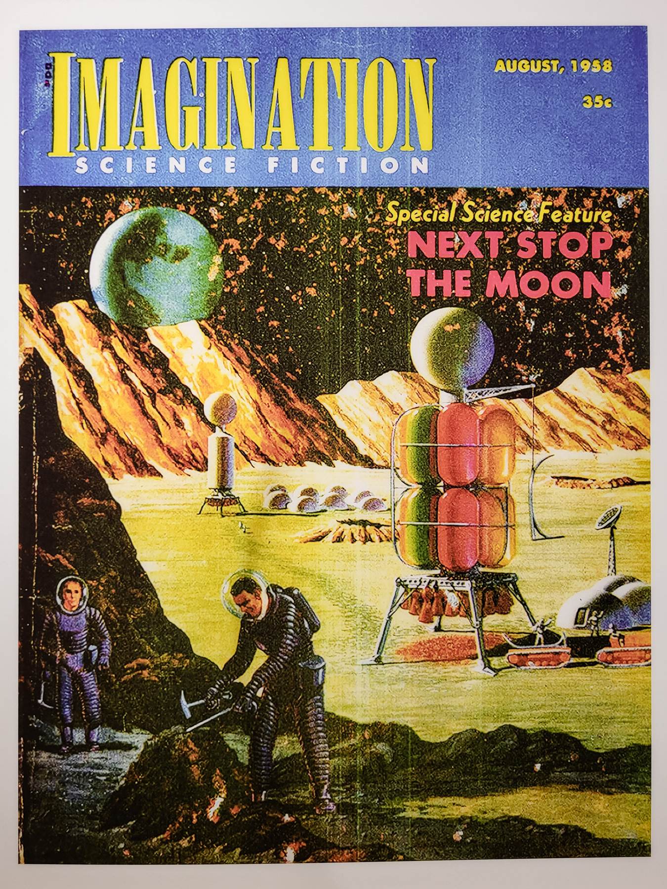 Cover copy of the Imagination Science Fiction magazine from 1958.