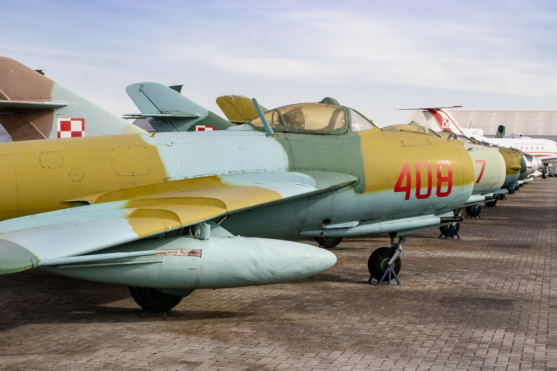 The Polish verison of the MiG-15, a Lim-5, nr. 408, NATO code name "Fresco".