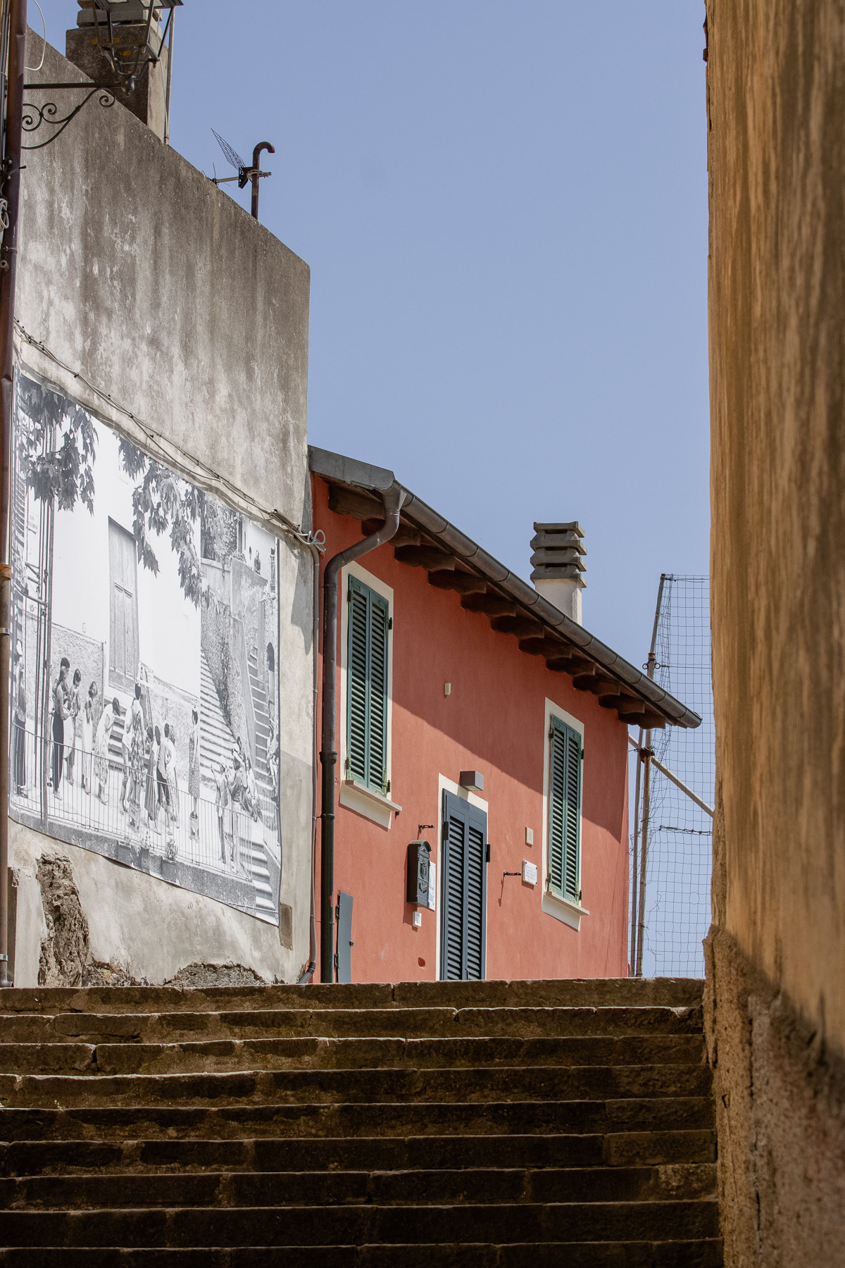 Steps to a viewpoint at the Oratorio dei Disciplinanti.
