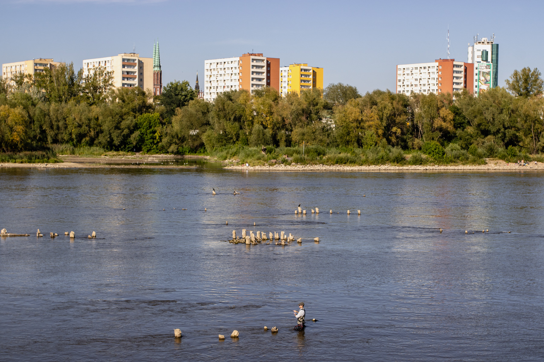 When the Wisła River was at one of its lowest-recorded level ever, in August 2025.