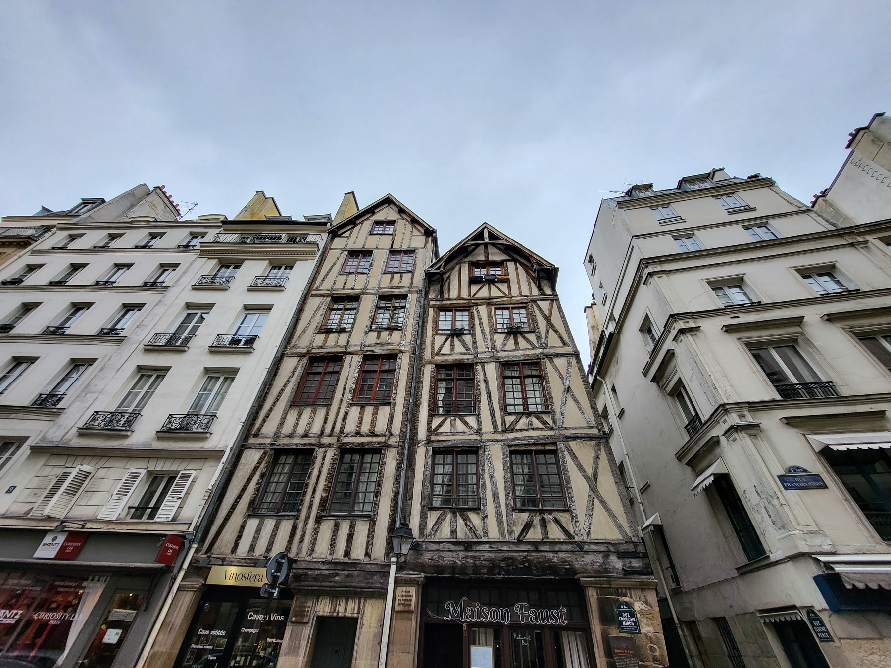 Built in the beginning of the 1400s by alchemist Nicolas Flamel, what is now known as Maison Faust is one of the oldest buildings of Paris that is still standing. Seen here in March 2023.