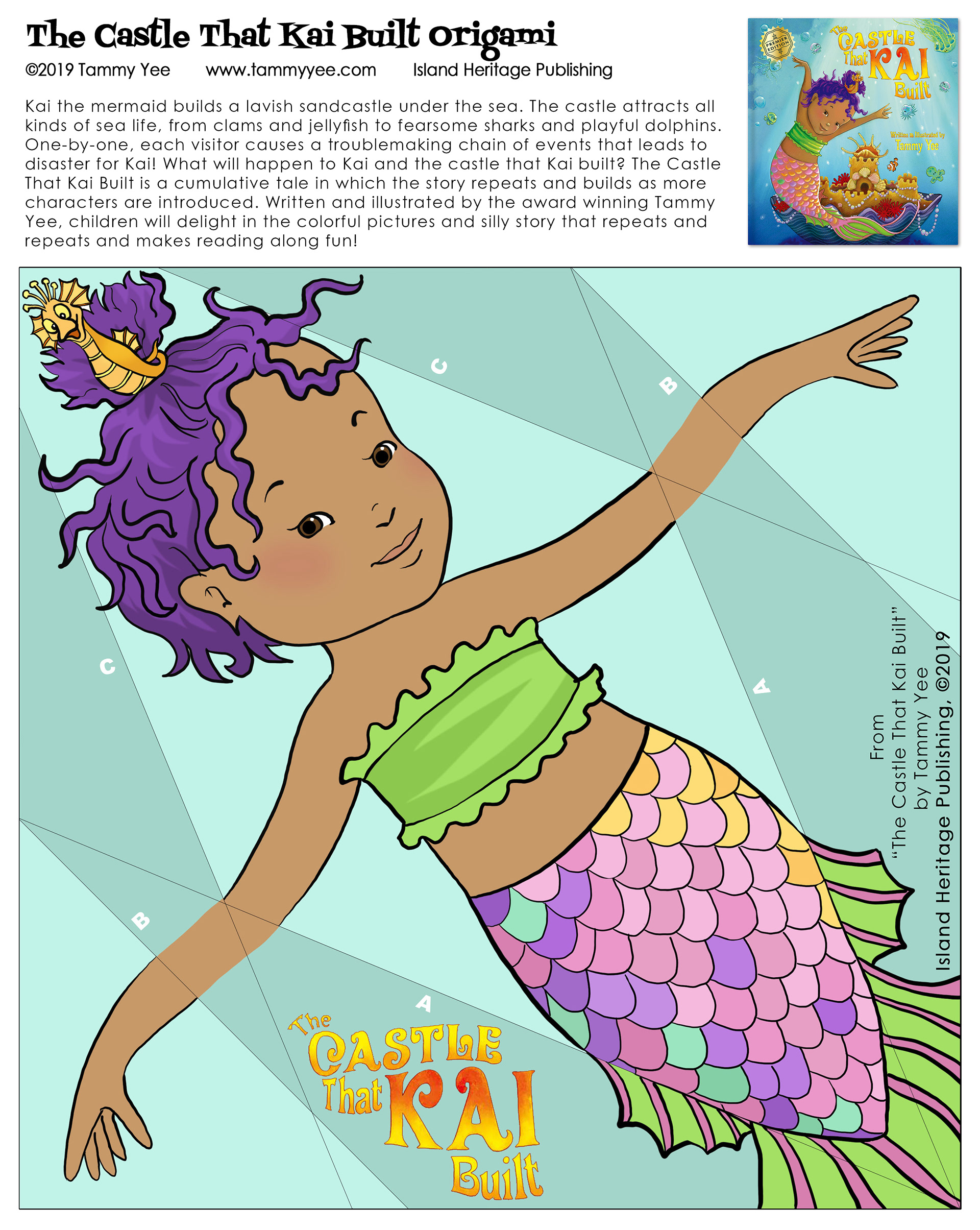 "Castle That Kai Built" Origami Pattern, Full Color