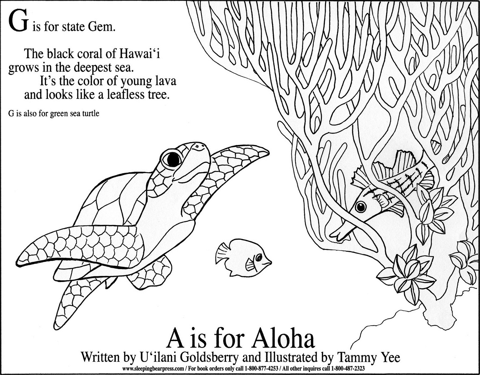 "A is for Aloha" Coloring