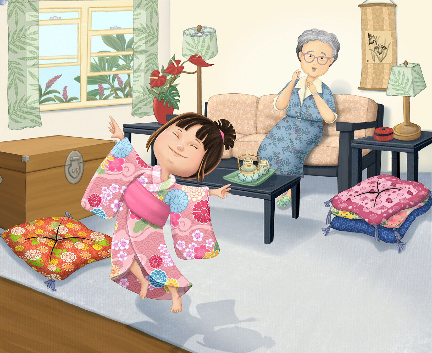 Illustration from "Brave Mrs. Sato" Copyright Tammy Yee