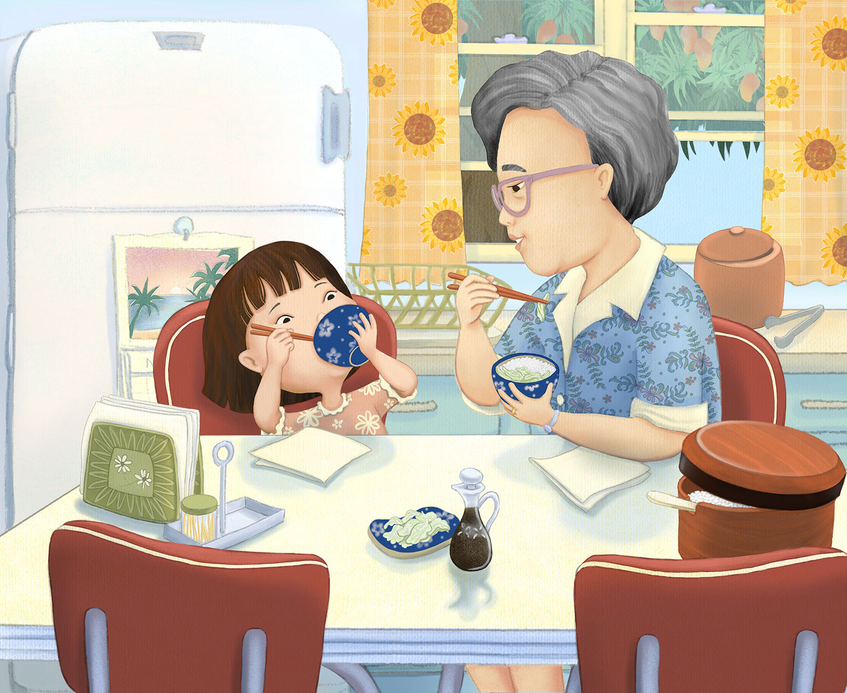 Illustration from "Brave Mrs. Sato" Copyright Tammy Yee
