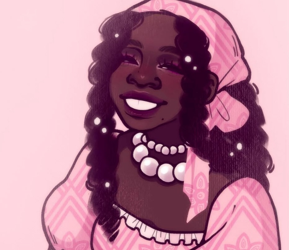 "Girl in pink and pearls" (2022)