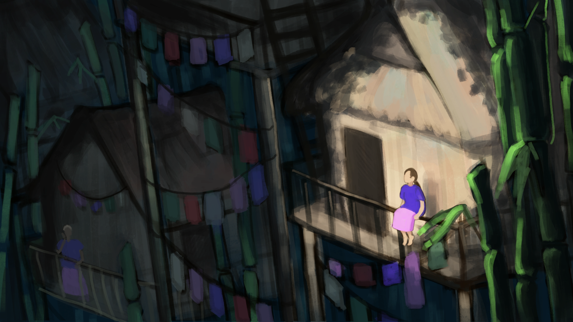 Girl dreaming as she looks up at the sky