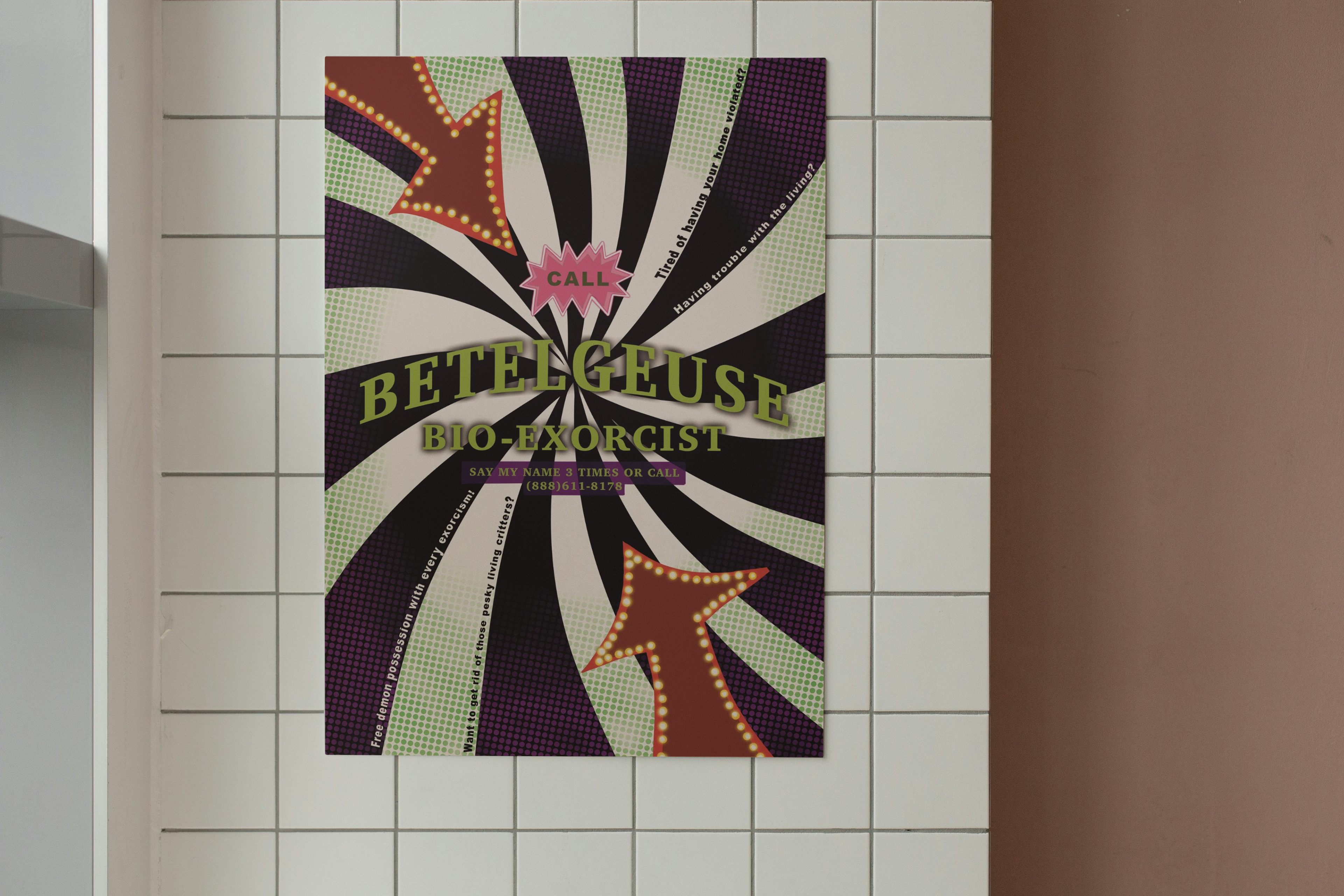Beetlejuice Inspired Poster Mockup