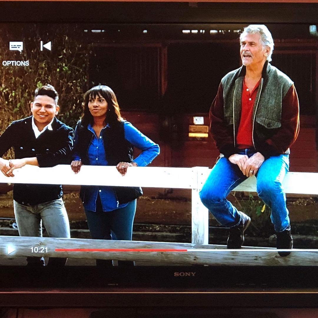 With James Brolin on the set of "Life in pieces"