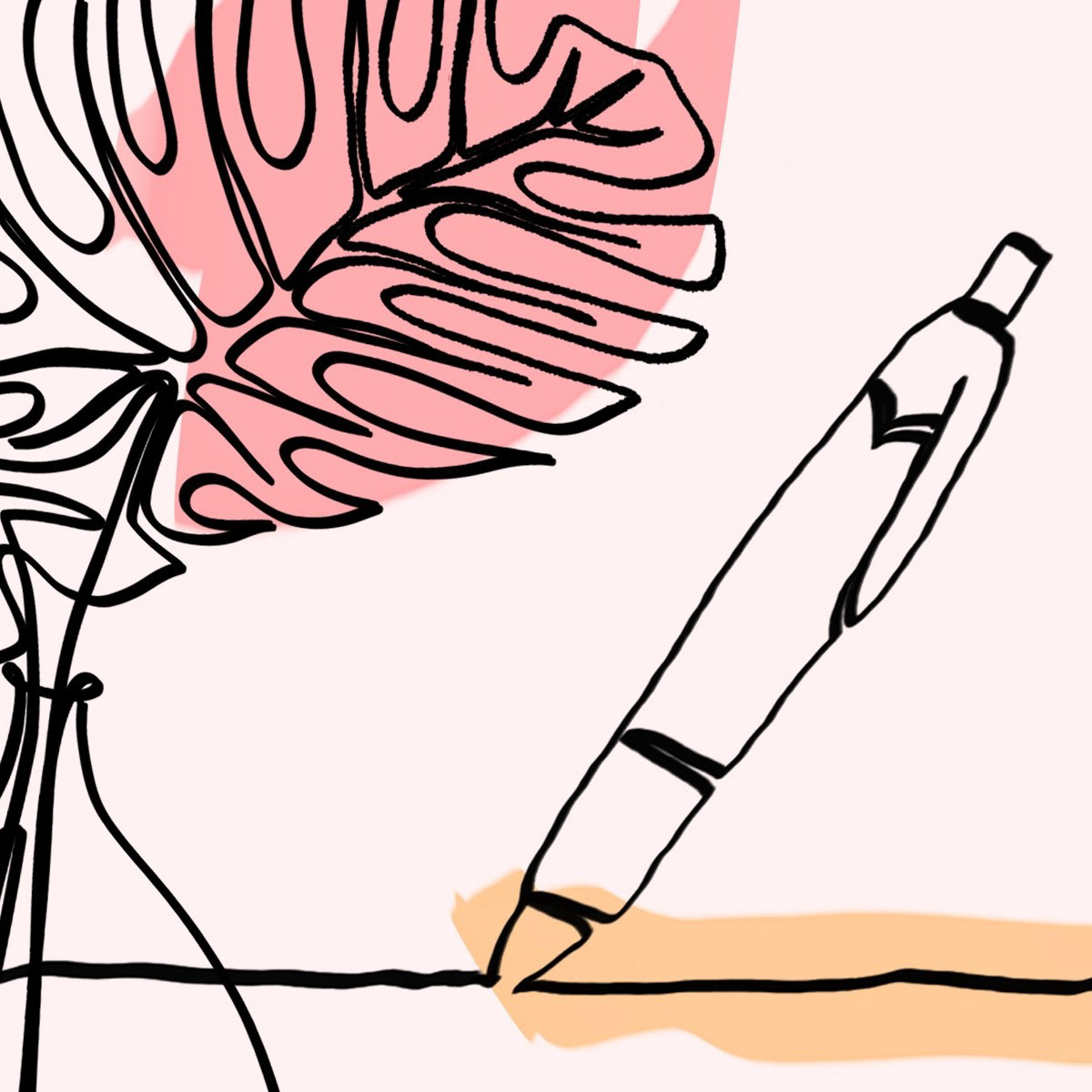 A colorful pen drawing beside proofreading services