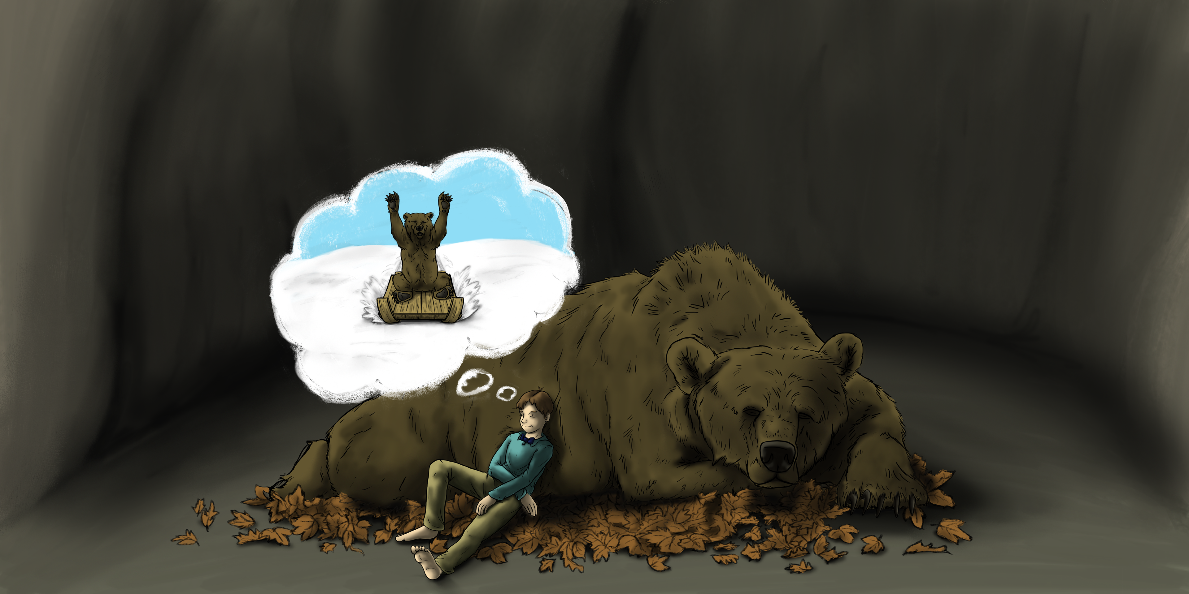 Stiles dreaming: hibernating and sledding