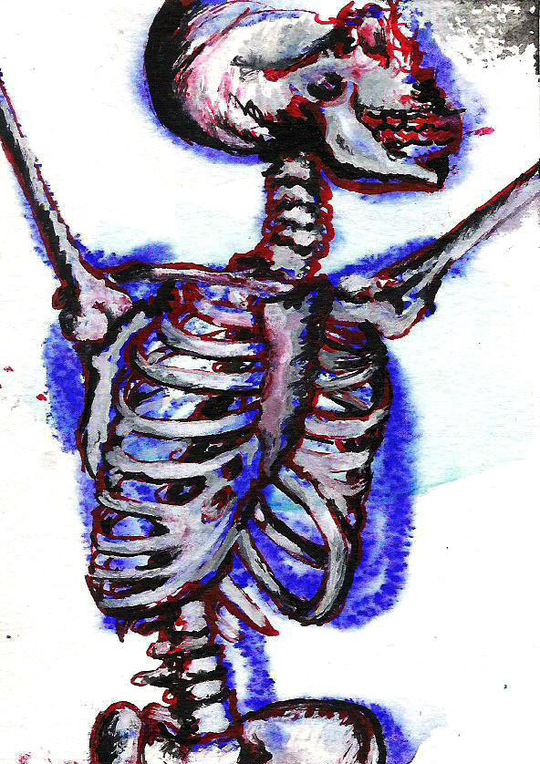 "Skeleton study" - mixed media