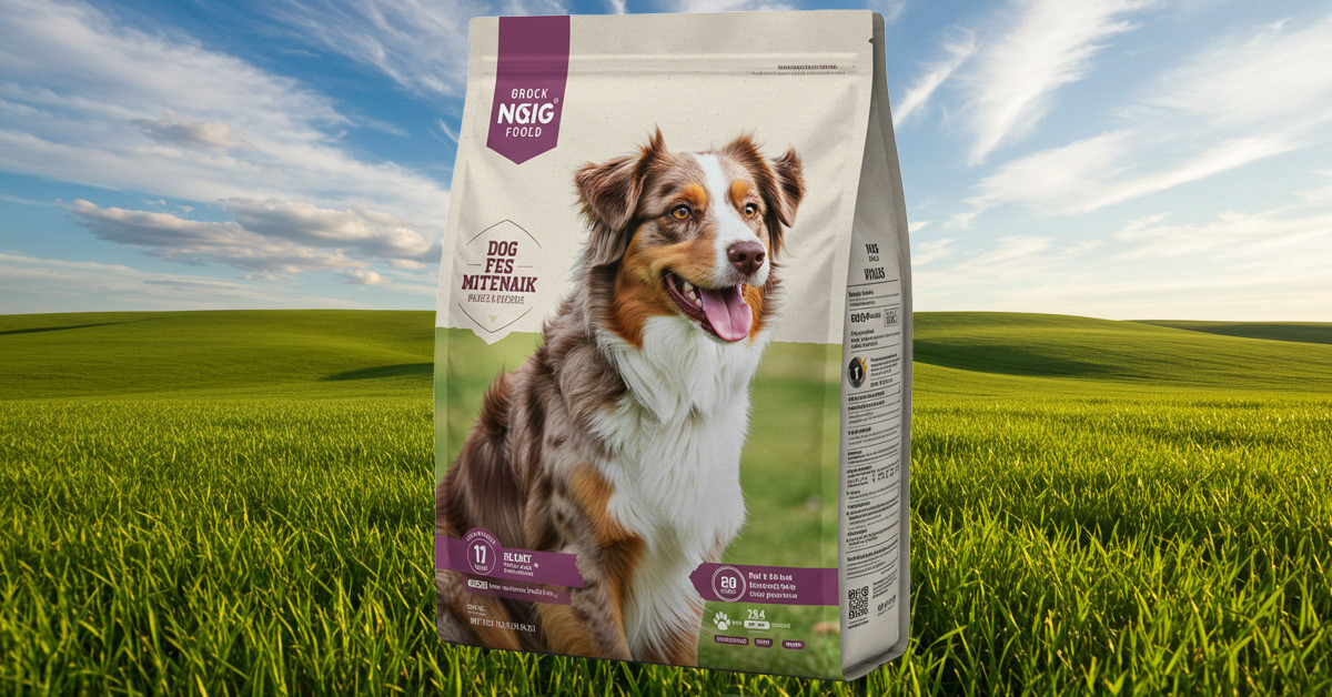 Utilized AI + Photoshop to create a fake dog food image ad as if showcasing on Amazon
