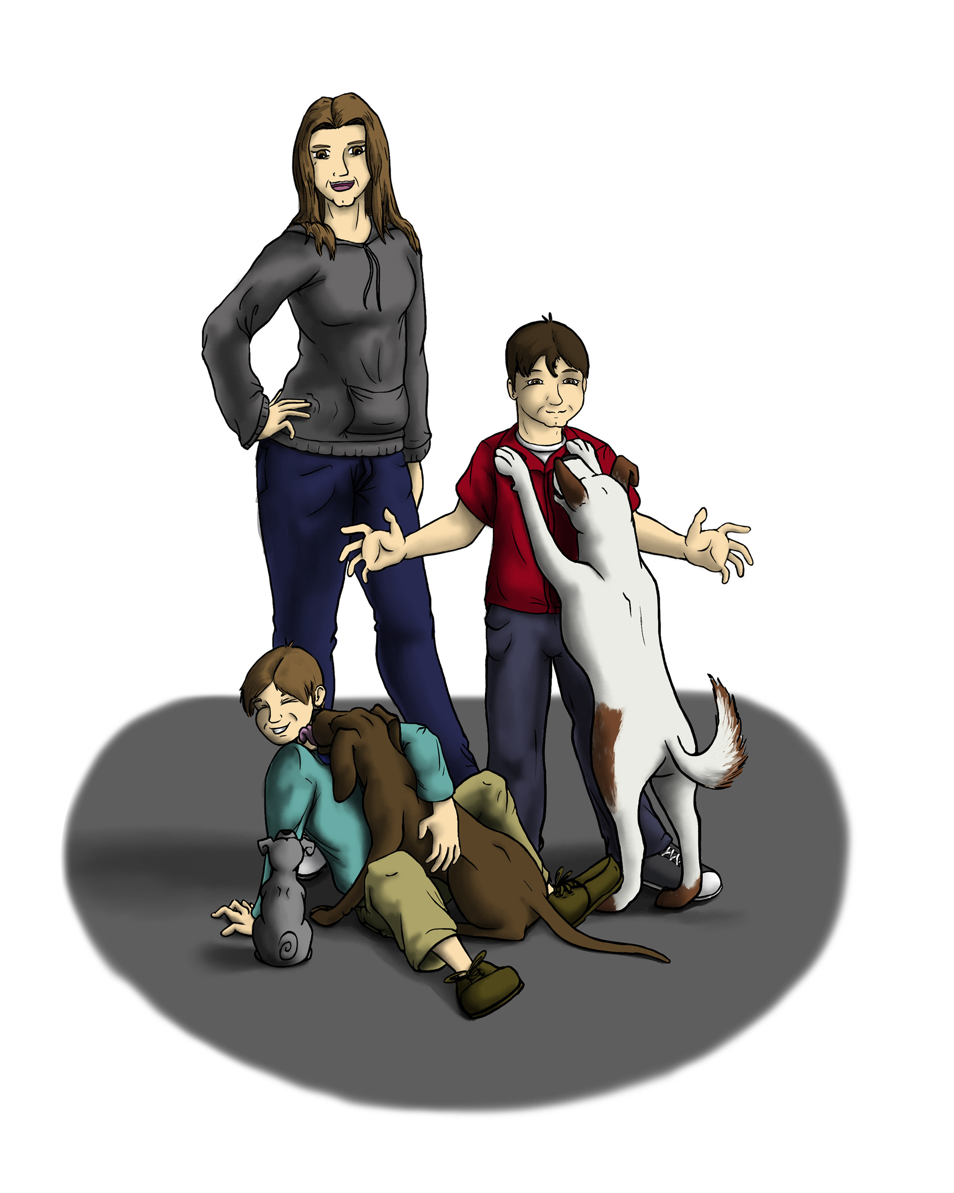 Stiles family at dog rescue