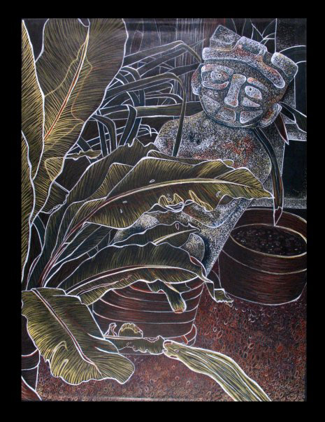 "Tiki - Greenhouse study" - drawing pencil