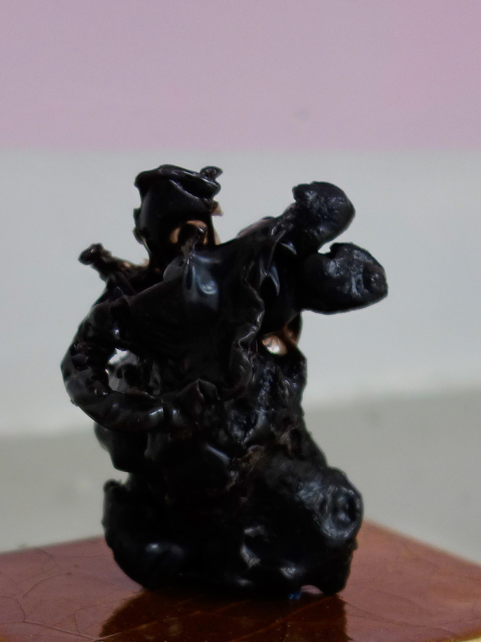 Mummerehlem Romance, MDF, tinfoil, wax, gum arabic, paint, glue, W 10.5 x D 10.5 x H 120 cm