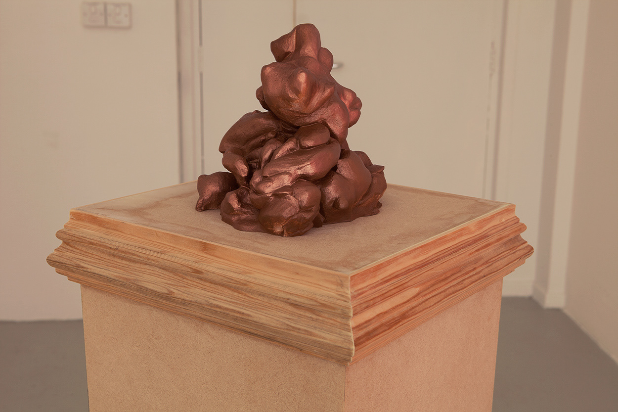 killer In me Is killer In you, MDF, pine, plaster, velvet, wood fuller, paint, glue, casters, W 73 x D 61 x H 132 cm