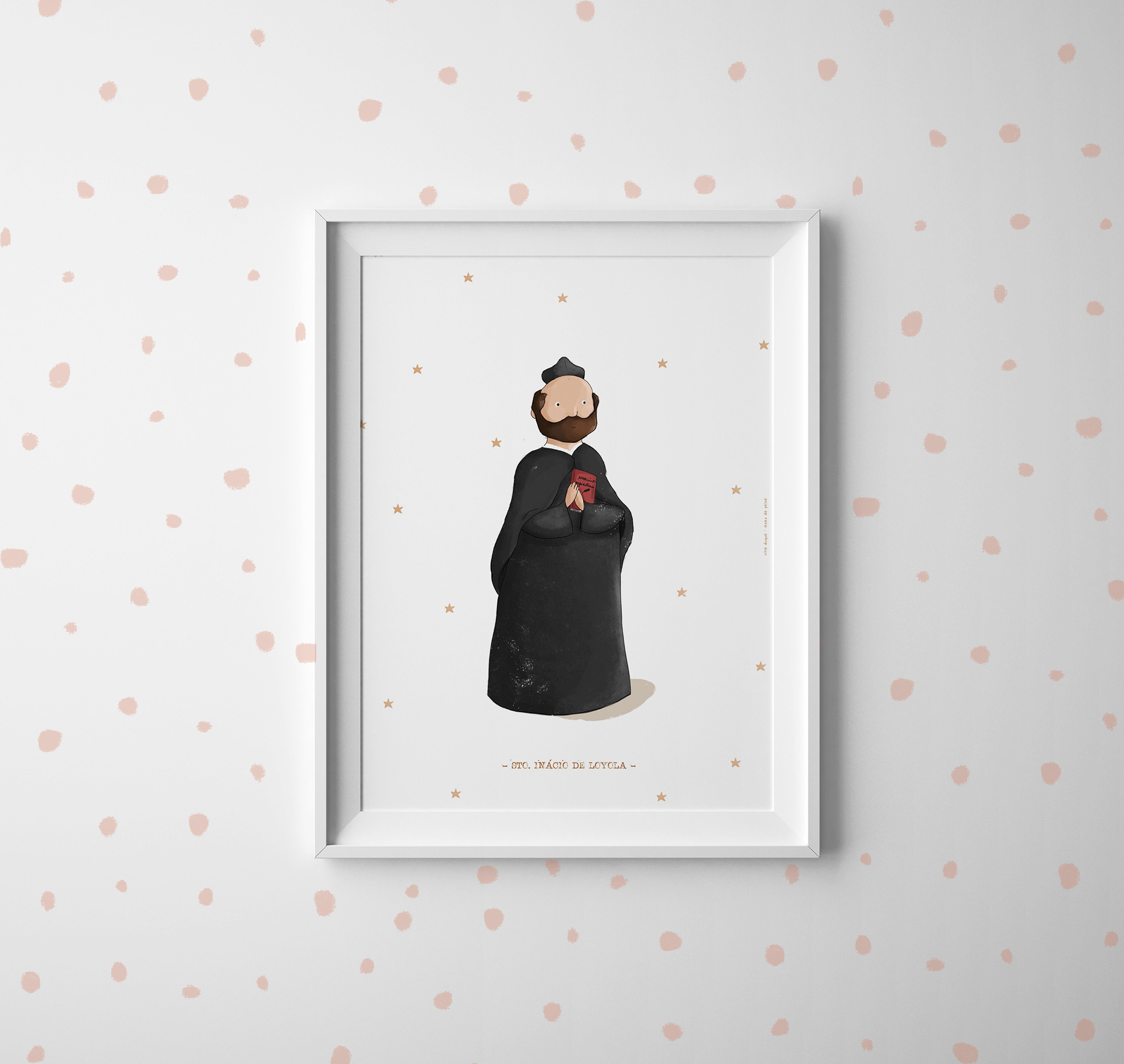 Ilustração de Santo Inácio 20x30cm