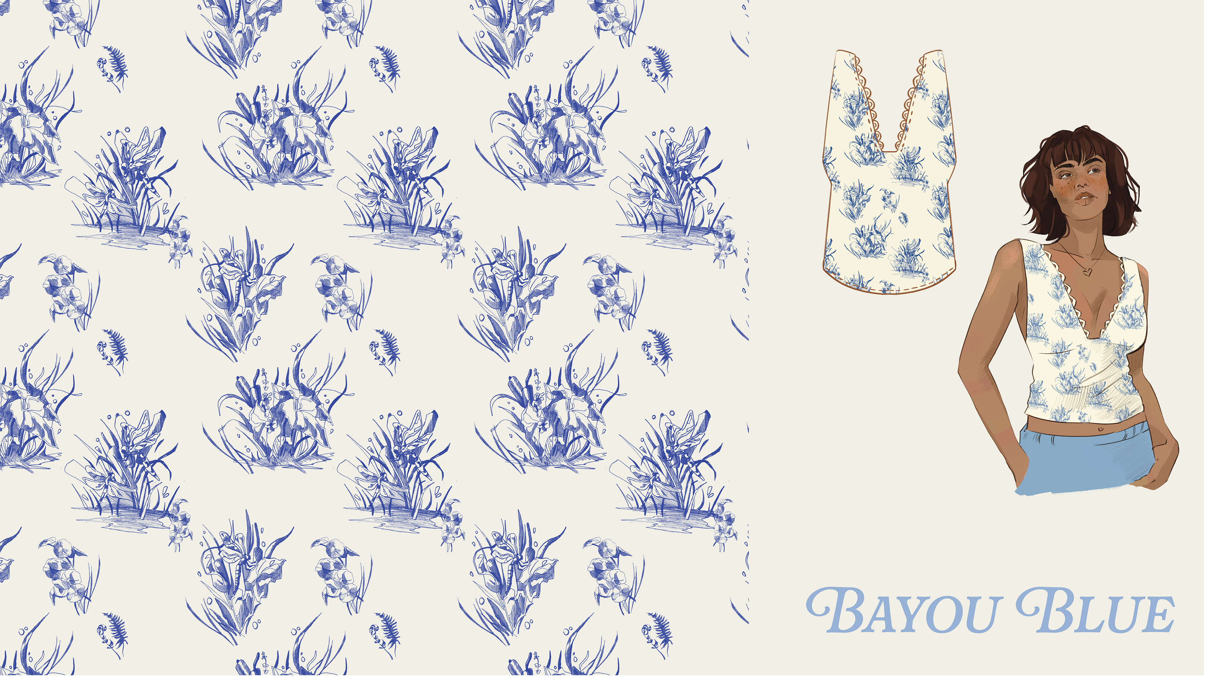 Bayou blue "Petal & Lace" collection