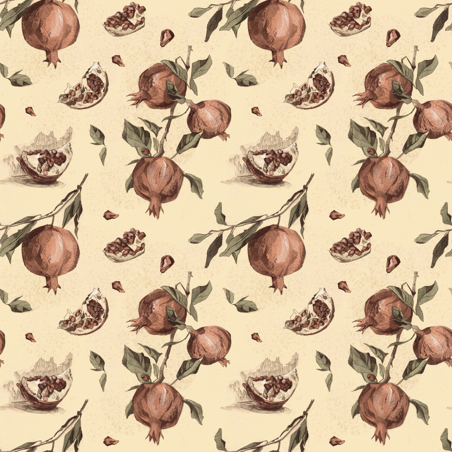 Pomegranates! From my sketchbook