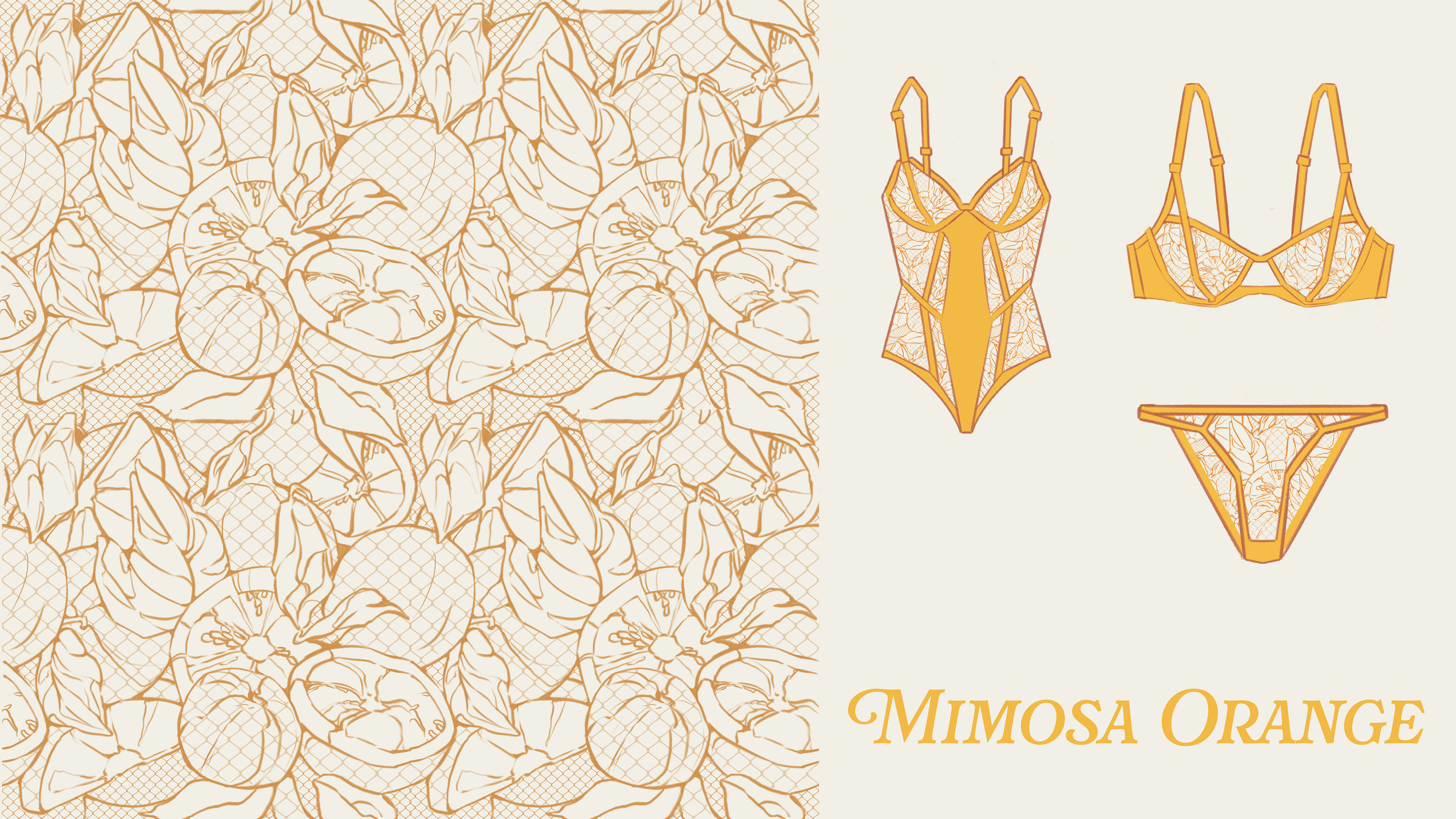 Mimosa orange "Petal & Lace" collection