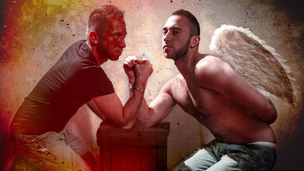 Bras de fer ange contre demon