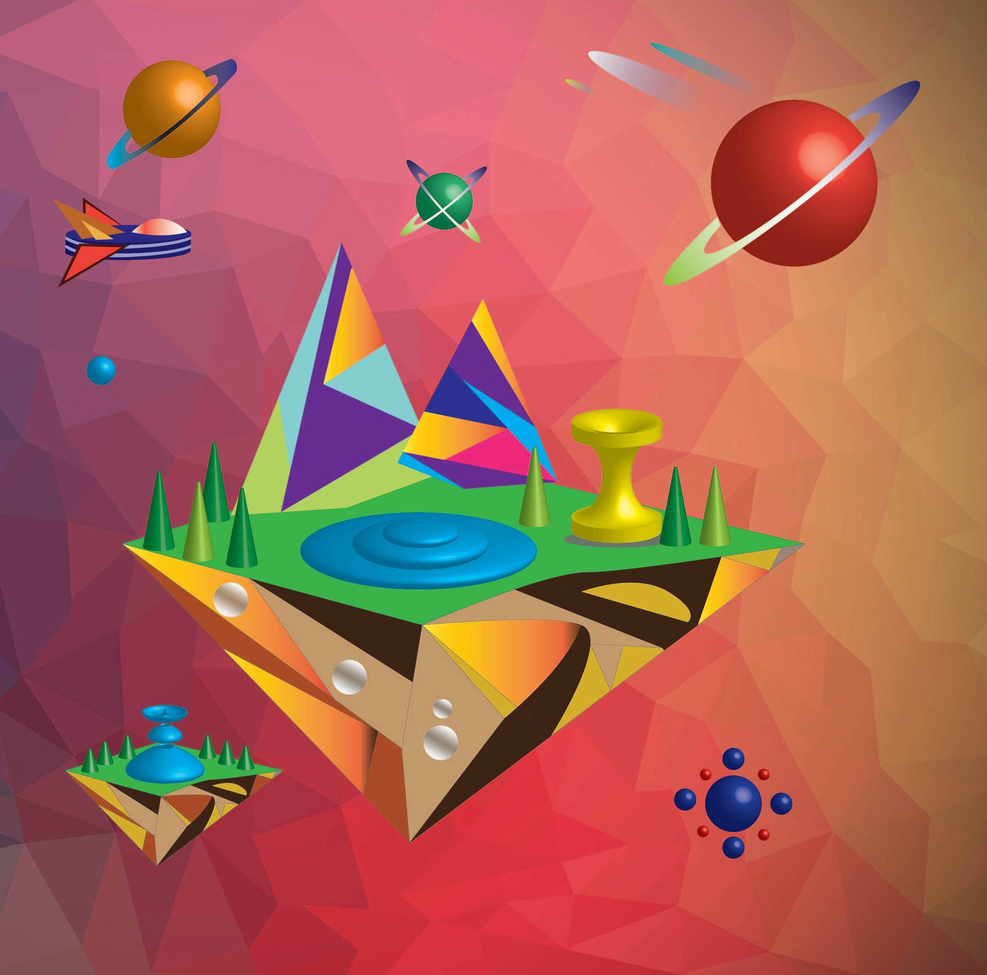 "Islands in Space" | Illustrator