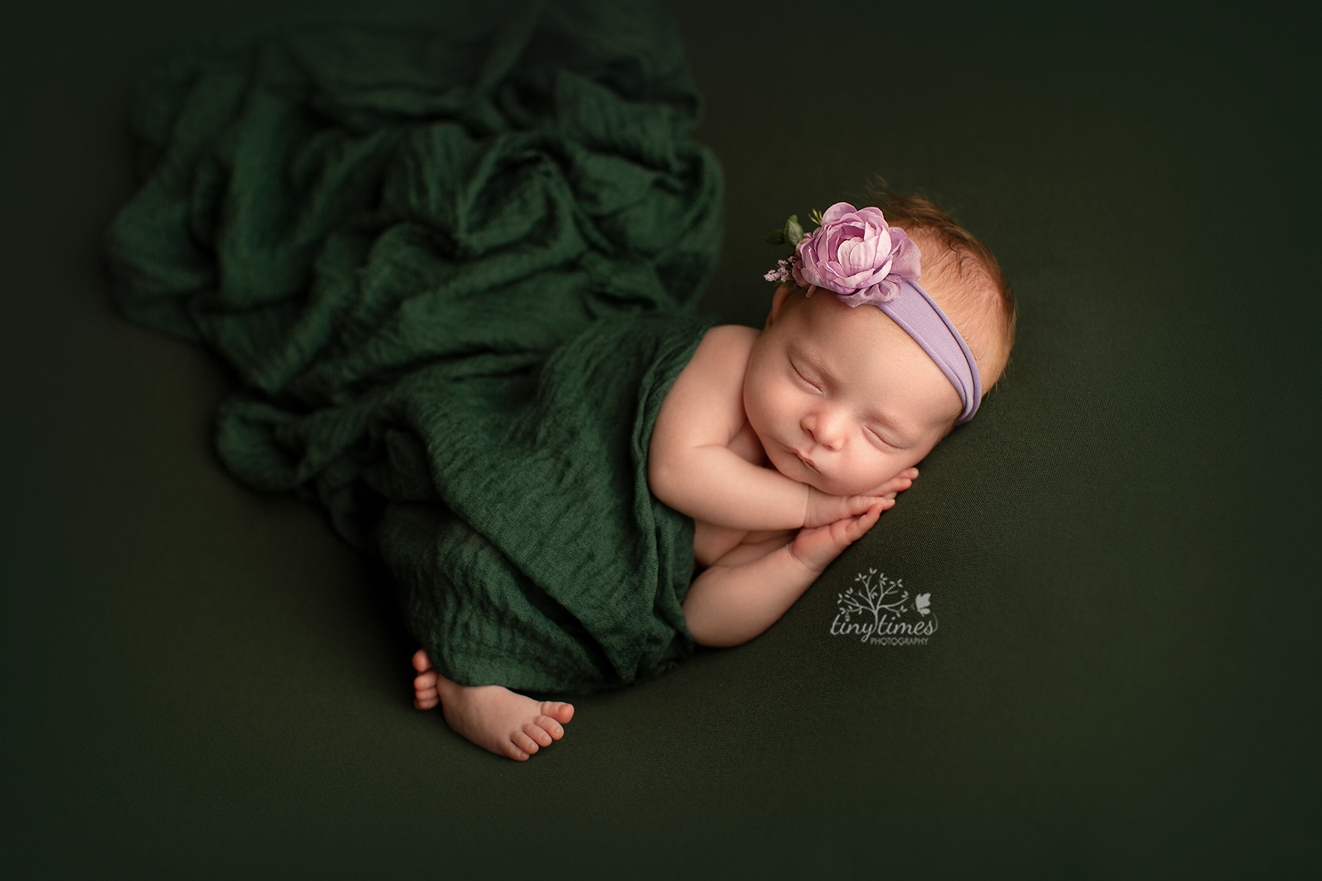 Vancouver wa newborn in evergreen and lavender