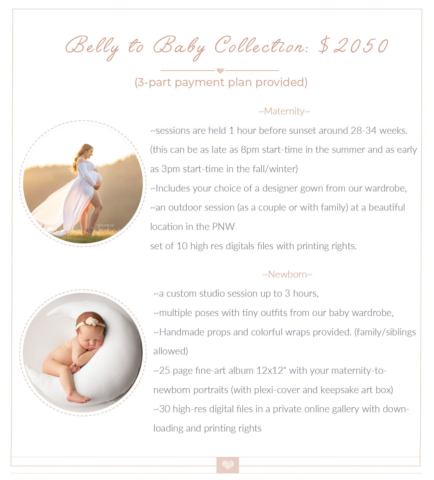 maternity and newborn combination package