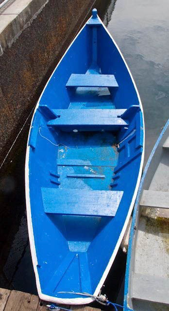 Blue Boat In Depoe Bay, OR