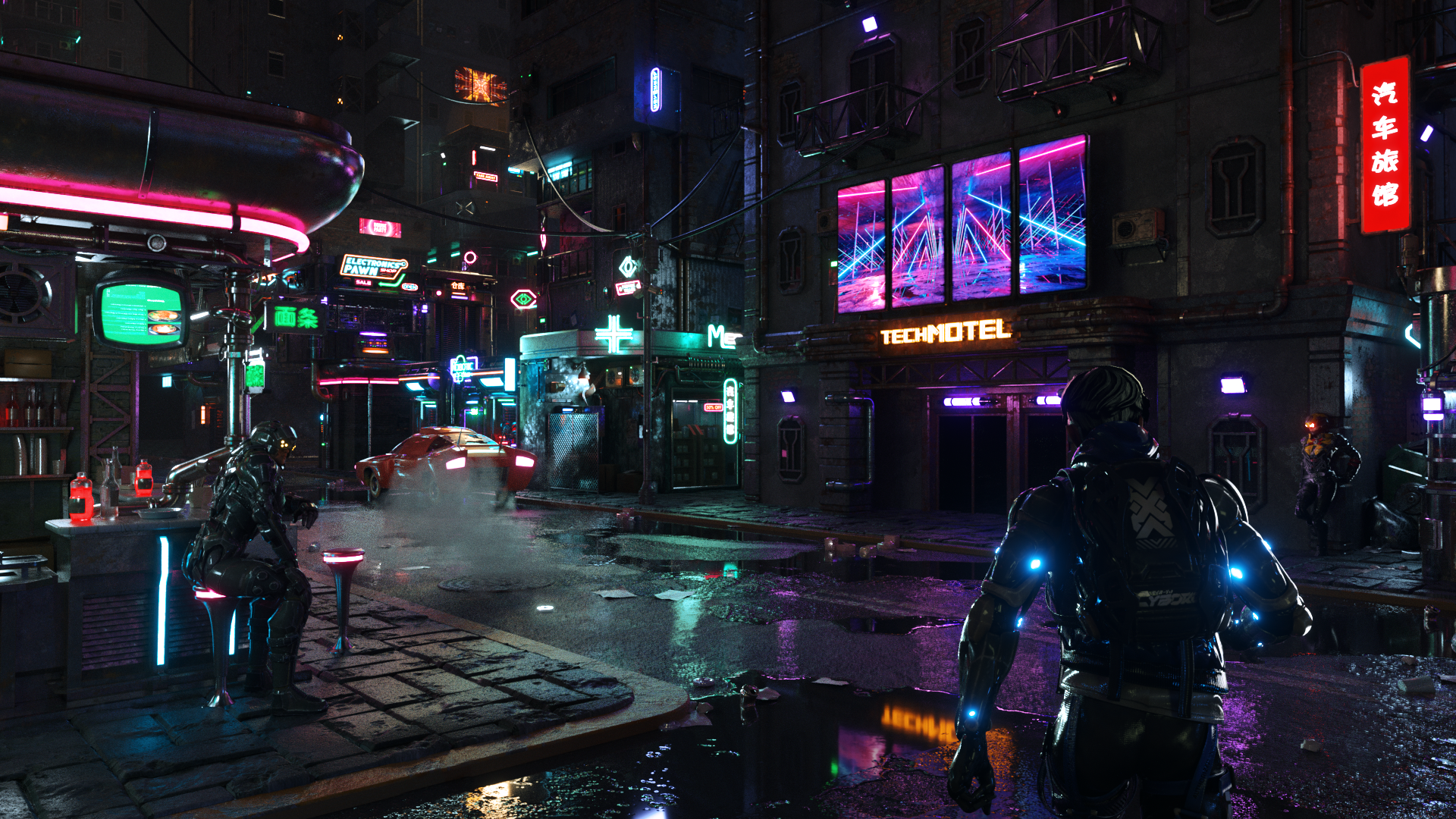 "Outsider" Cyberpunk City built with Kitbash assets