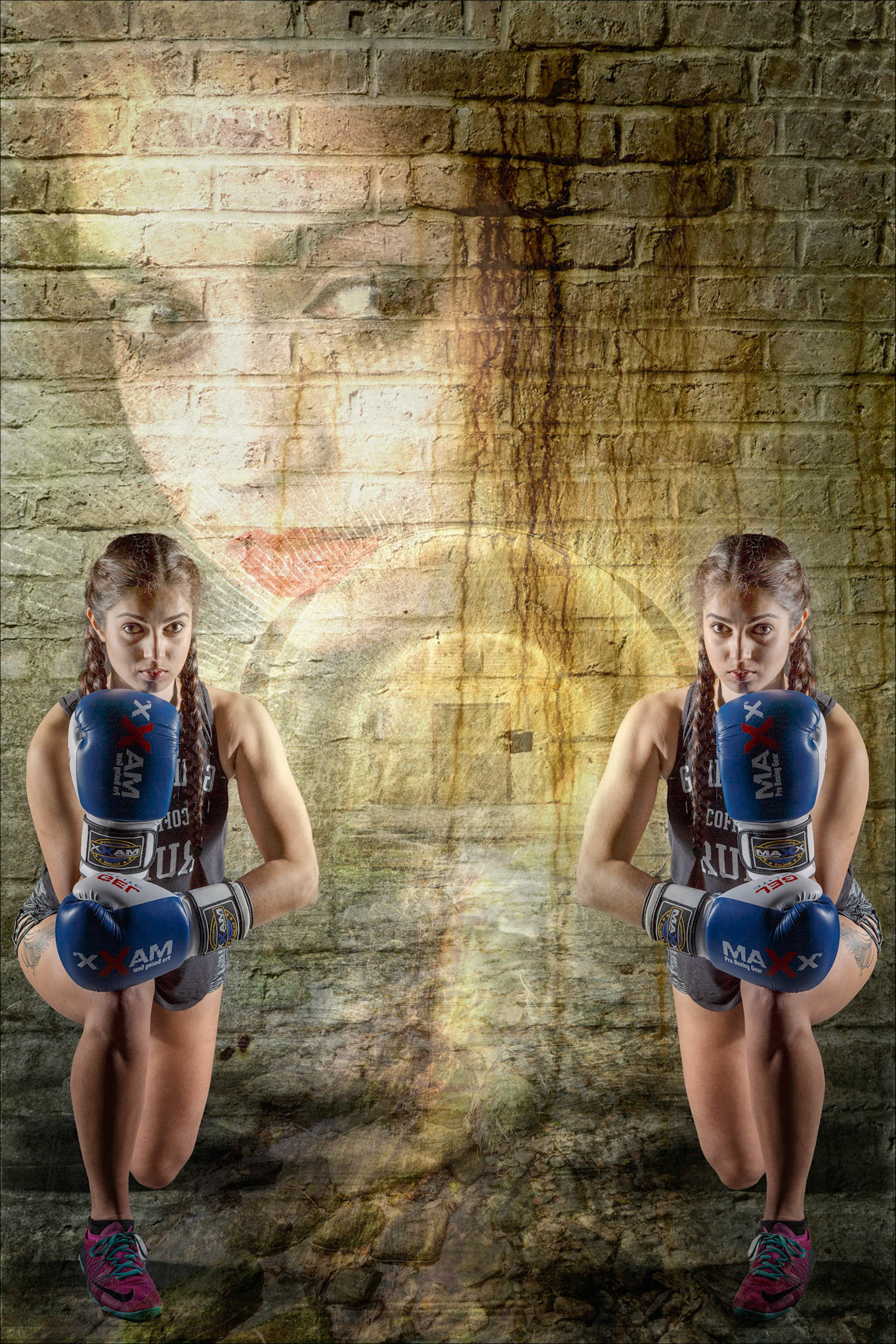 Roisin Duet. Image in an Ongoing Project I am working on, originally called ‘Dual’ now renamed Duet’ although there are always three images in the photos.   Roisin modelled  for us at the Cambridge camera Club,  The tunnel again fro Guernsey,  The Stream from near Hebden Bridge in Yorkshire.   The file in Photoshop got quite large so I reconstructed using Imbedded Linked Objects.   #compositephotography #photooftheday #adobephotoshop #pad #photoaday #roisin #duetproject #portraitphotography