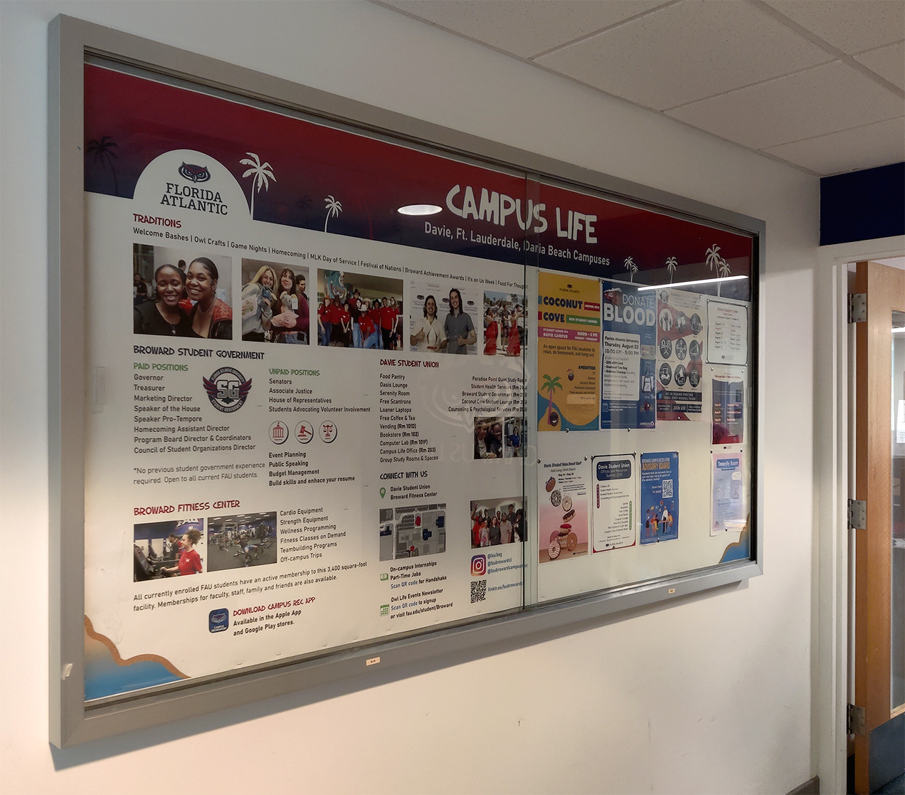Campus life boards: office door