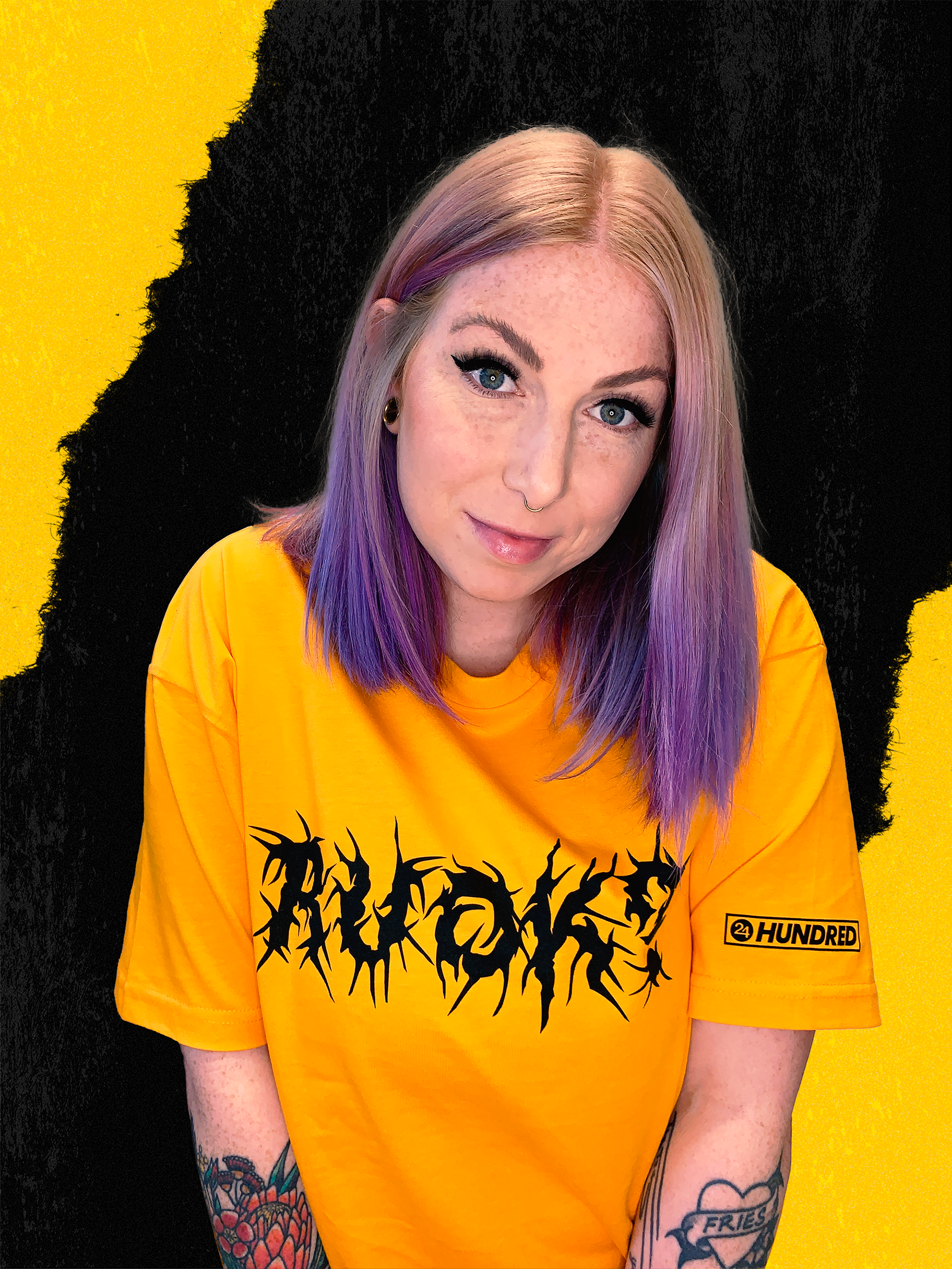 Yellow Tee - Modelled by Lili Berry