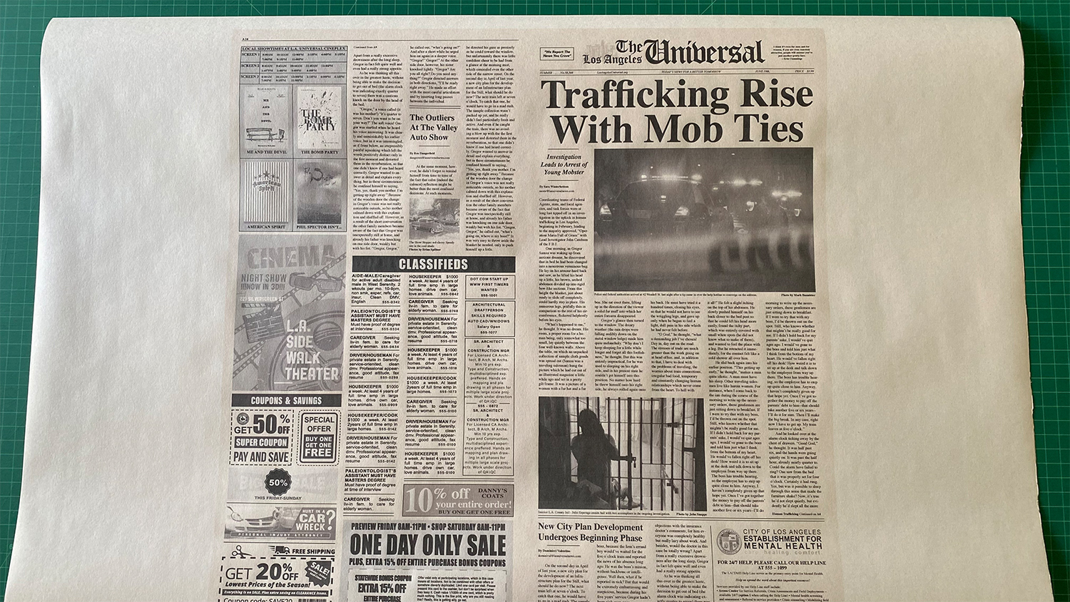 Newspaper Spread for BLACK MARIA