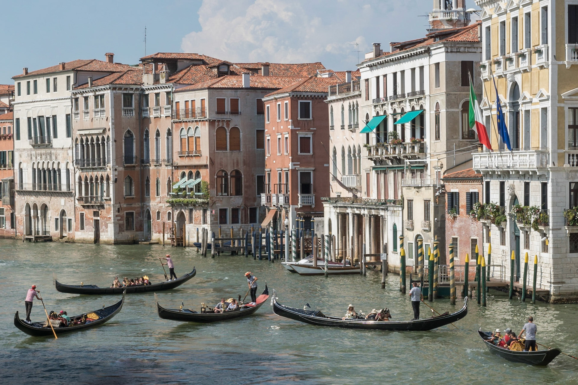 Gondolas from the Rialto Bridge