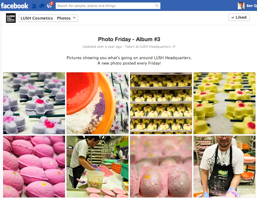 Provided Photos from Manu for Lush NA Facebook "Photo Friday"