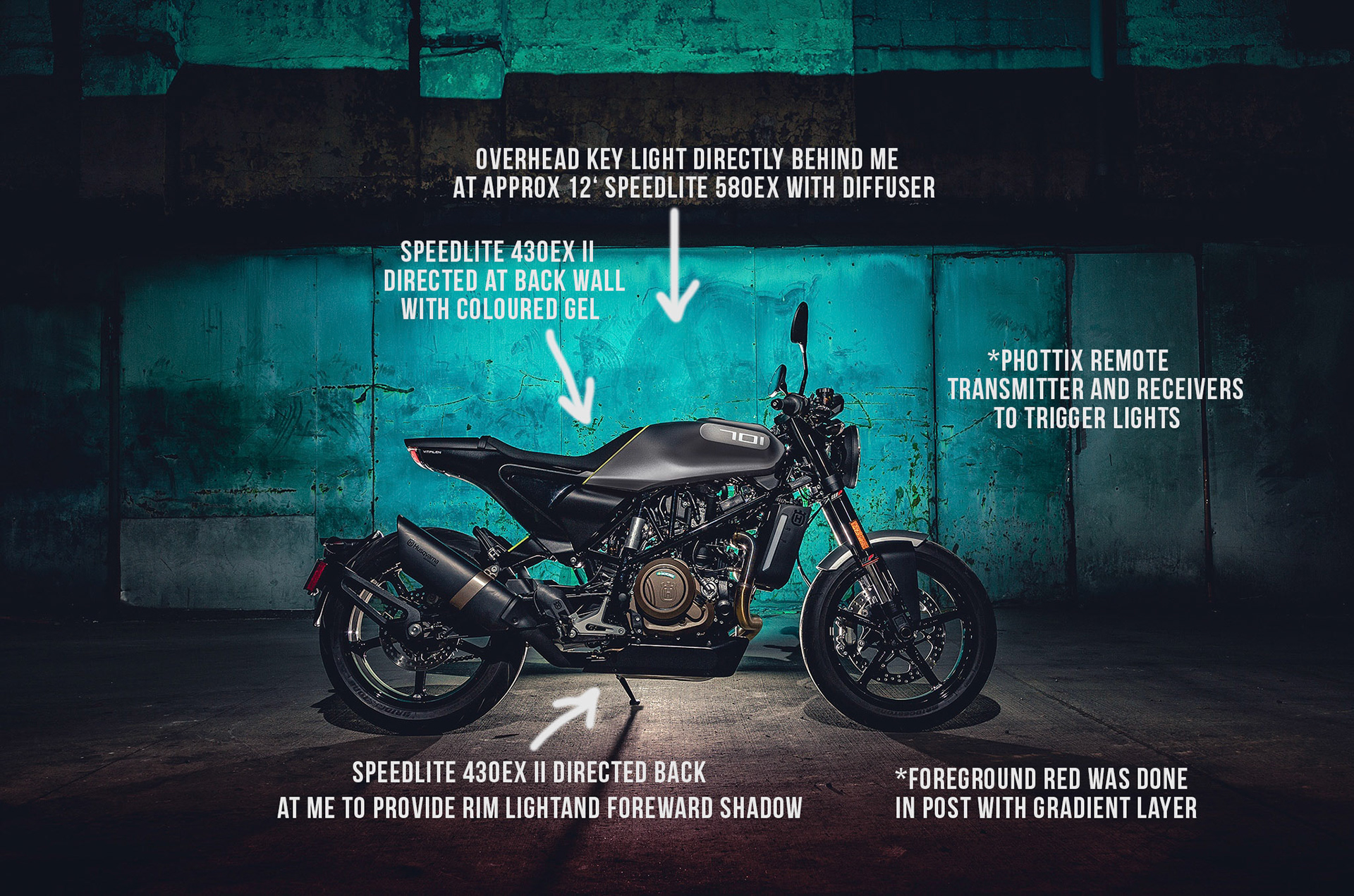 Multiple Off-Camera Light Control with Coloured Gels