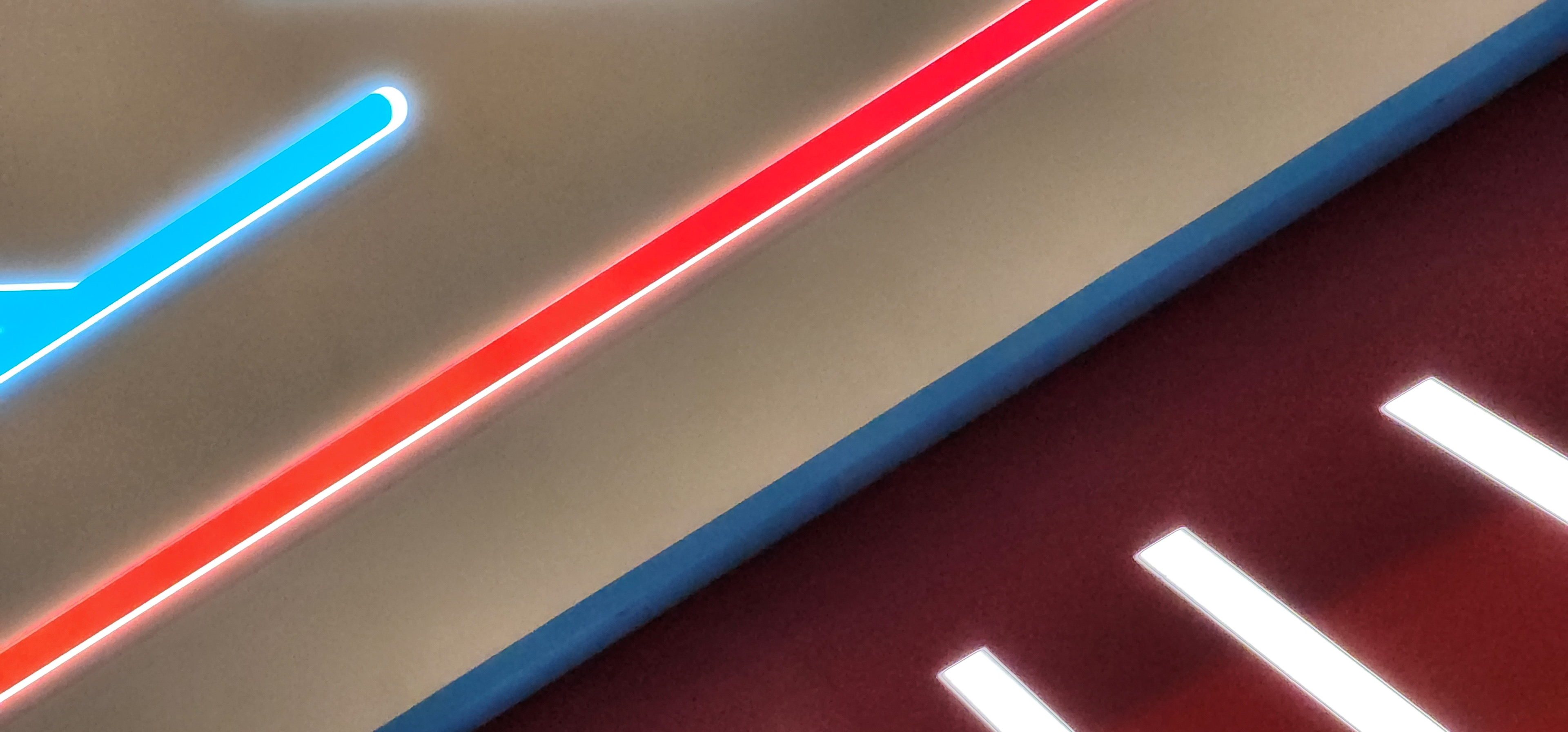 Close up of push-through cabinet edge and face