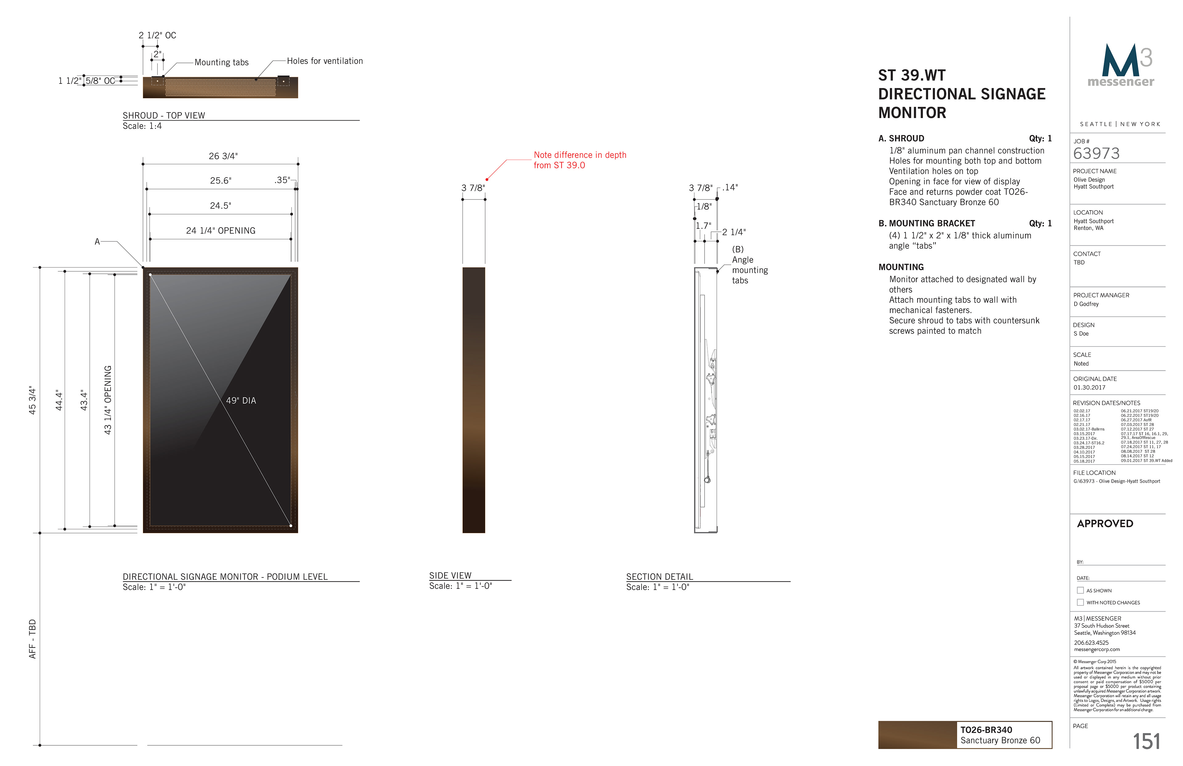 LCD information display shoroud